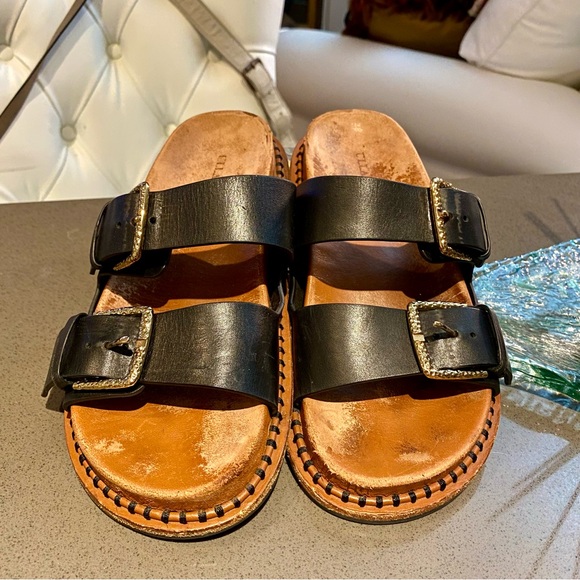 Ulla Johnson Black Sandals with Gold Buckles Size 7 1/2 - Picture 15 of 15